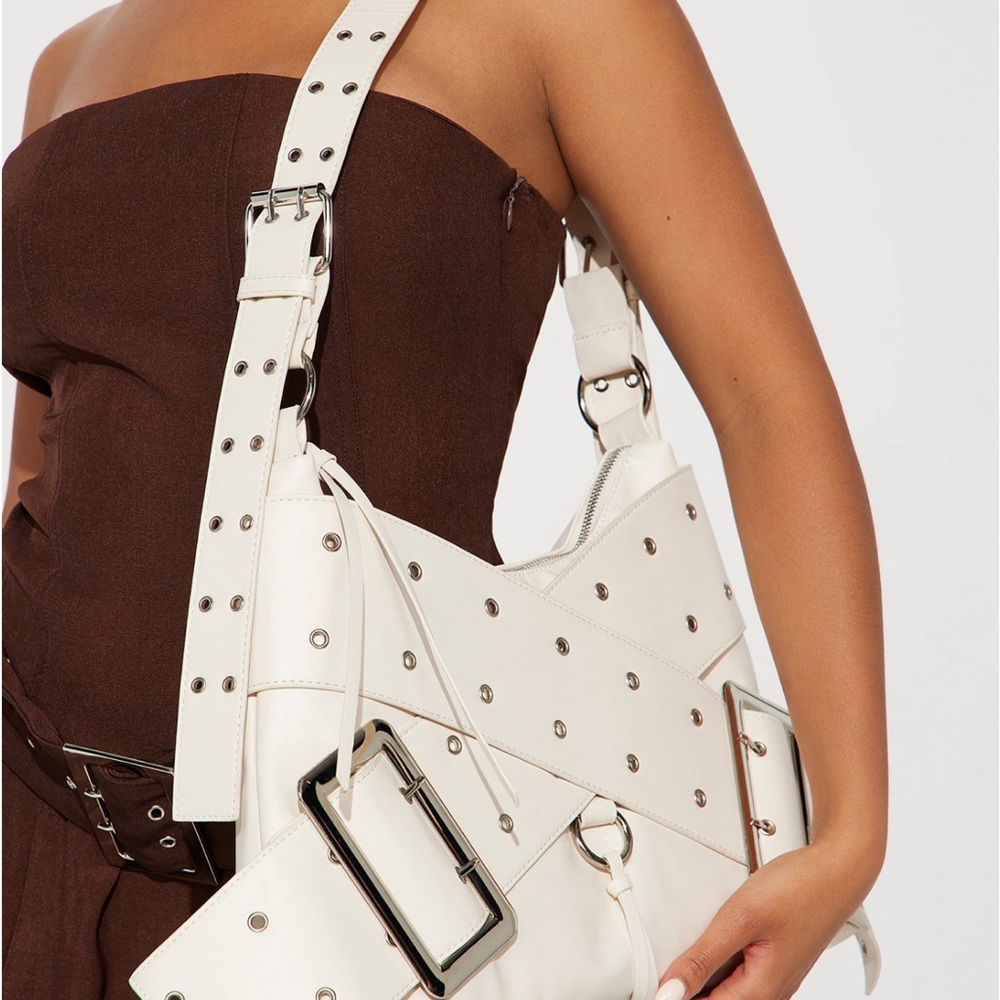 Ivory White Studded Women's Bag